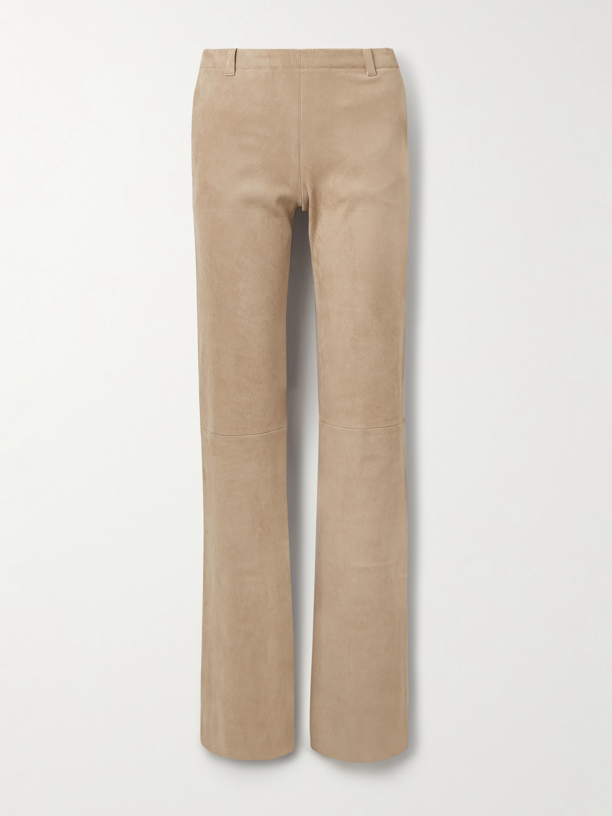 Stouls Oswald Suede Straight-leg Pants In Neutral