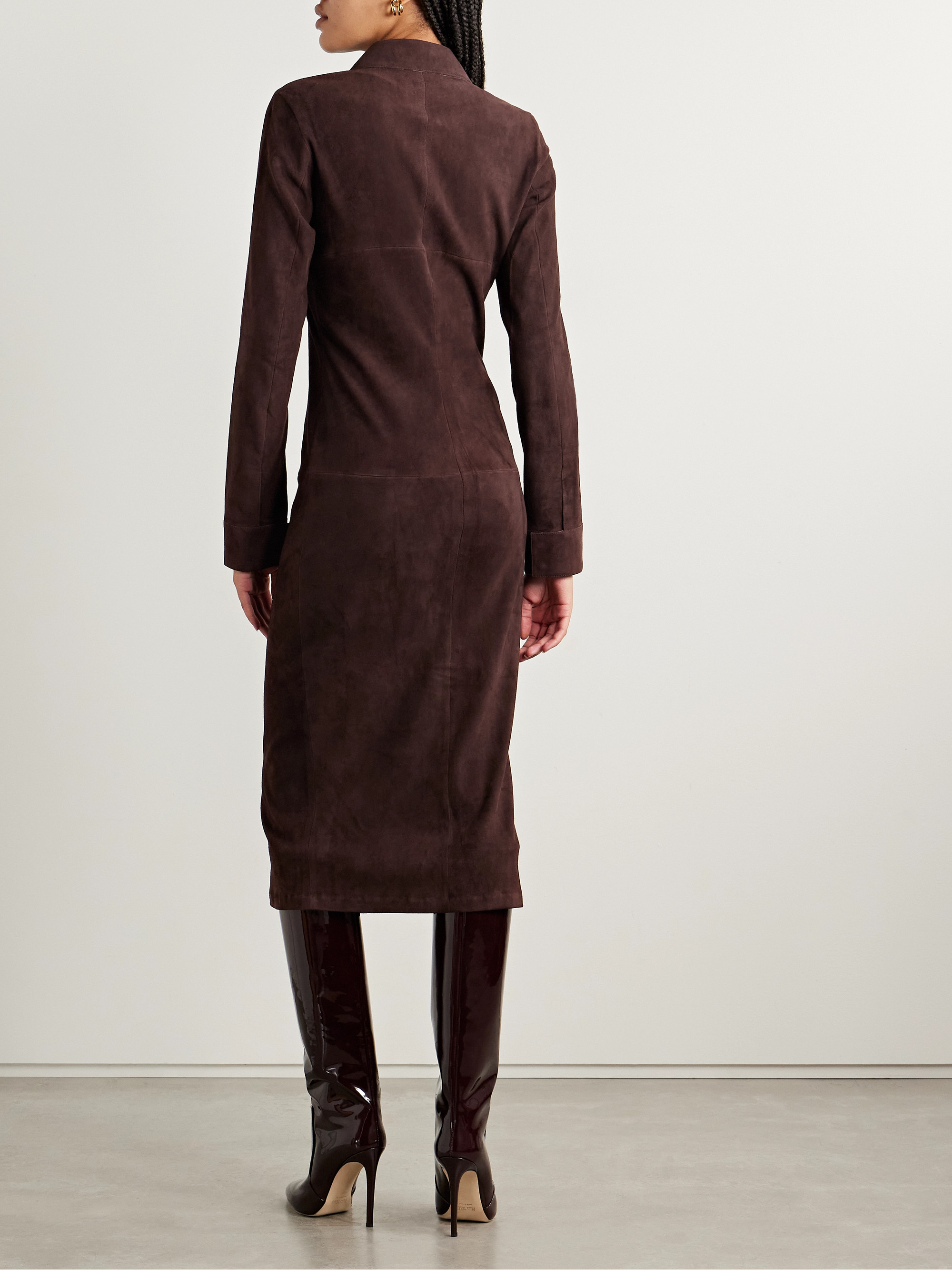 Stouls Becky suede midi shirt dress