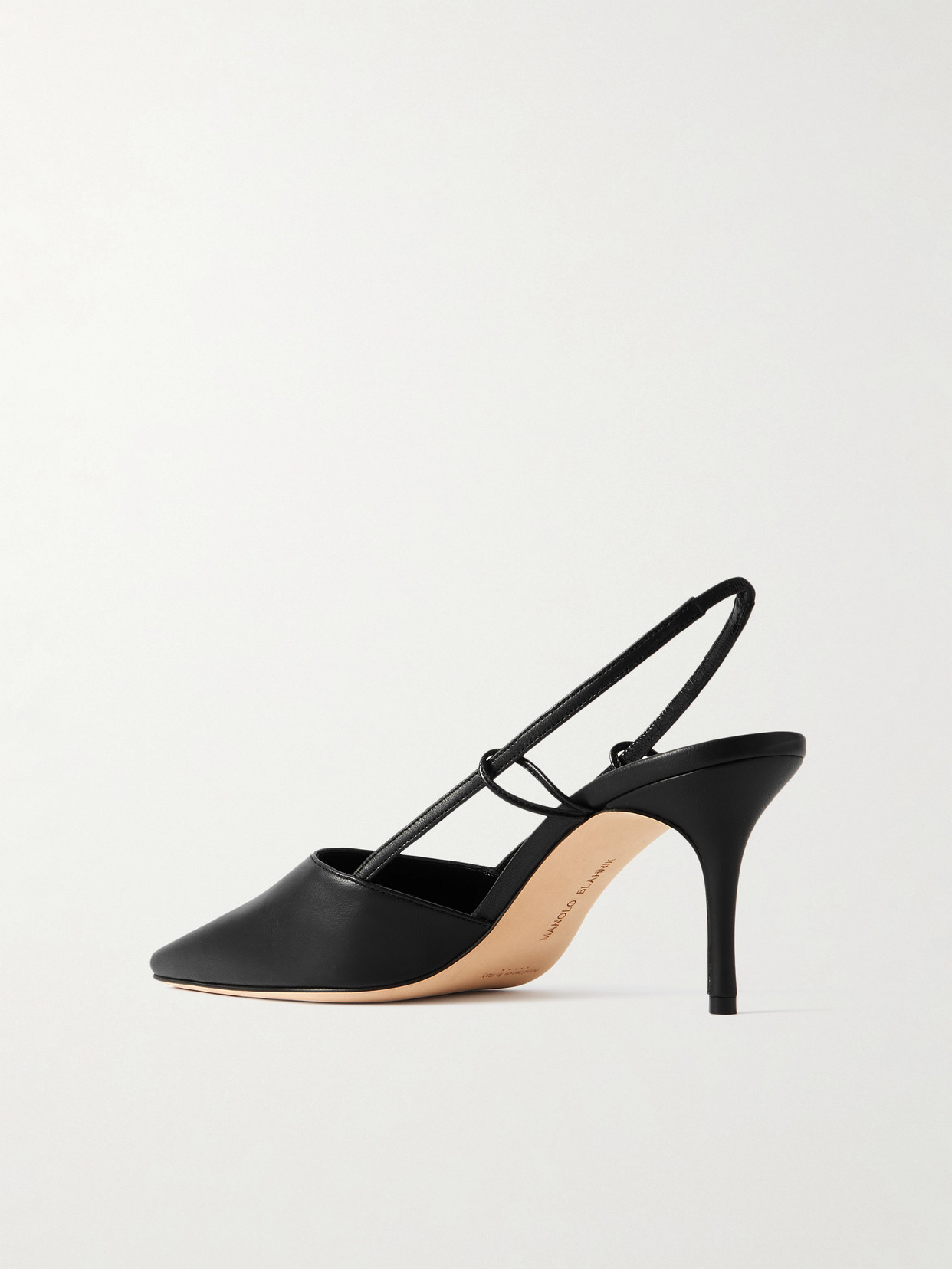 Manolo Blahnik Touki 70 Leather Slingback Pumps In Black