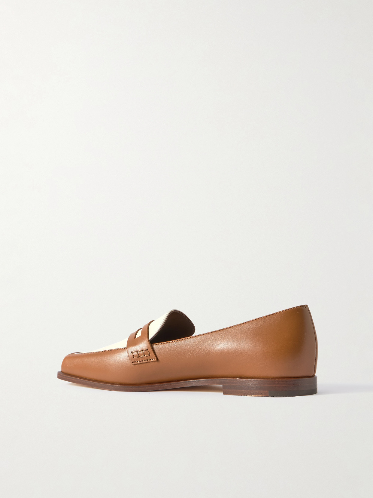 Manolo Blahnik Polonoff Two-tone Leather Loafers In Brown