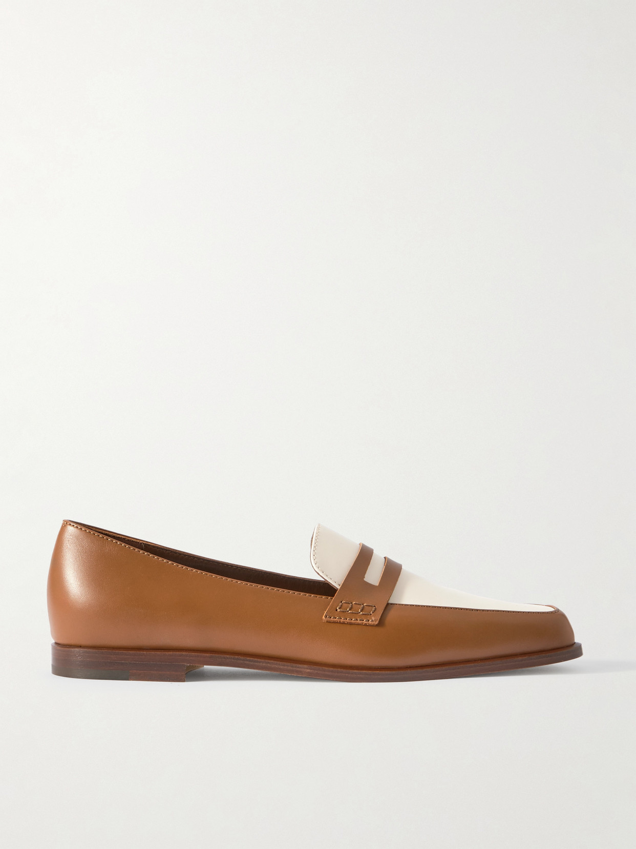 Manolo Blahnik Polonoff Two-tone Leather Loafers In Brown