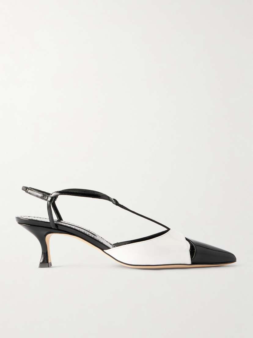 Manolo Blahnik Turgimod 50 Two-tone Patent-leather Pumps