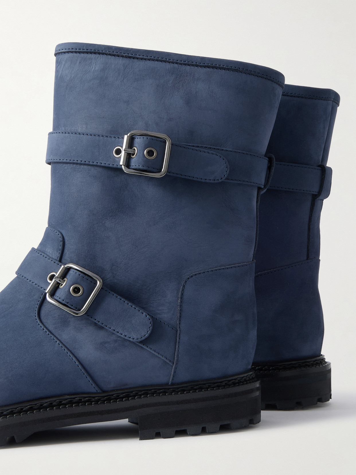Manolo Blahnik Sulaltrosa 30 Buckled Nubuck Ankle Boots In Blue