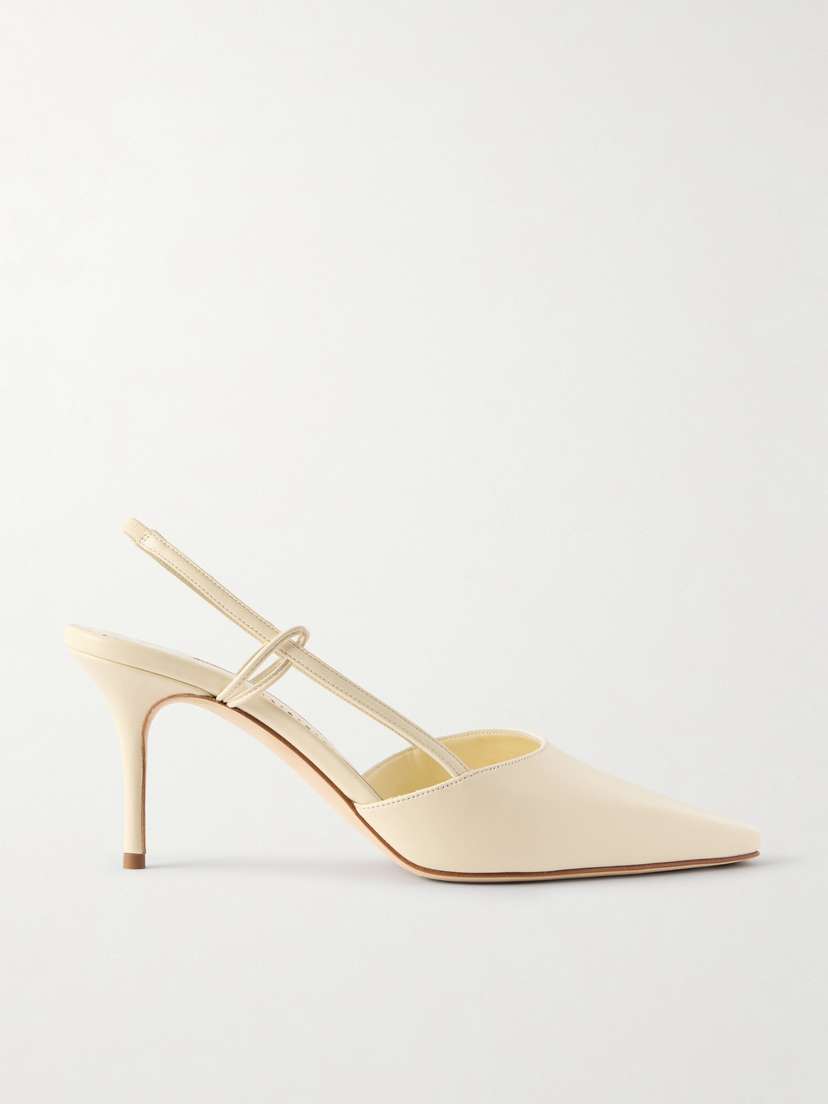 Manolo Blahnik Touki 70 Leather Slingback Pumps