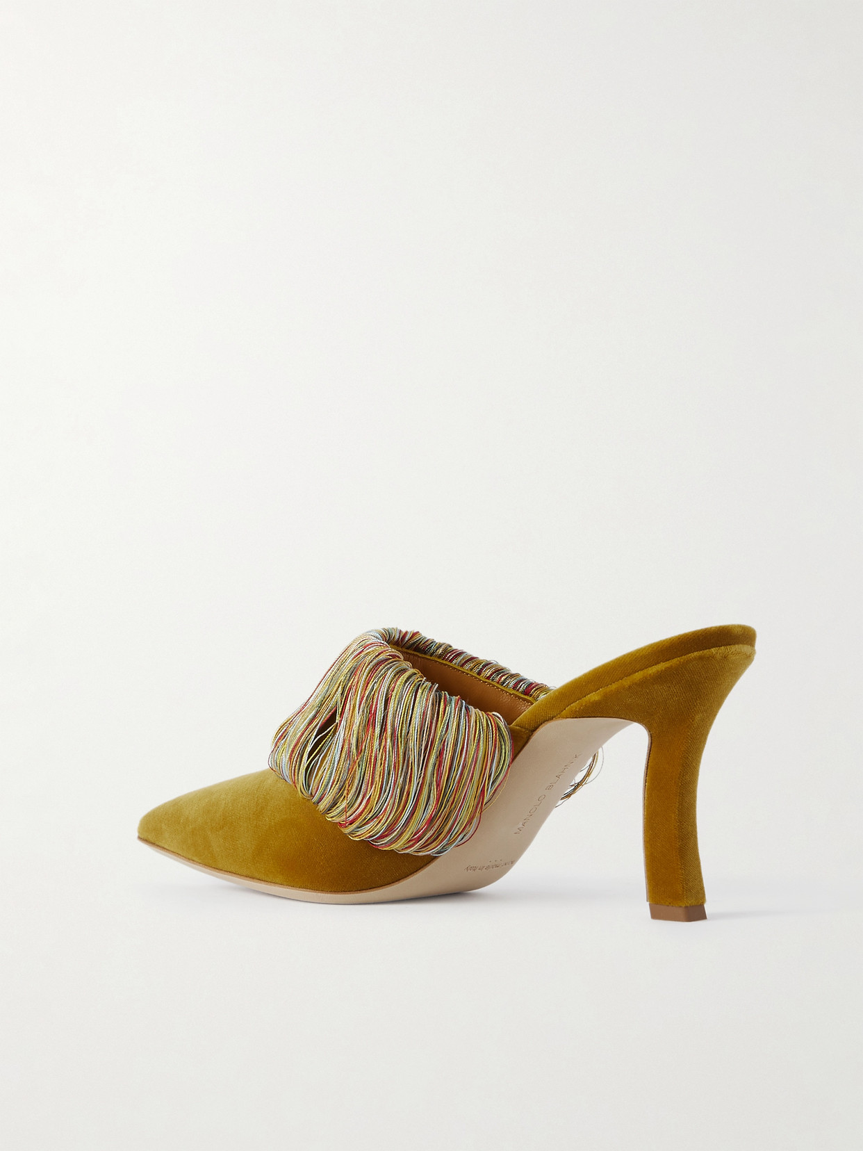 Manolo Blahnik Caldean 90 Fringed Velvet Pumps In Brown
