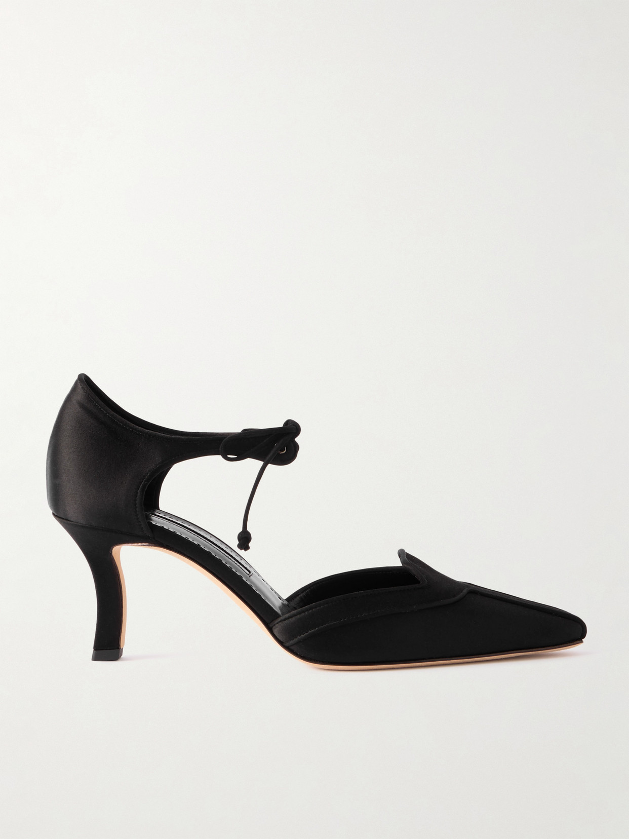 Manolo Blahnik Orata 70 Satin Pumps In Black