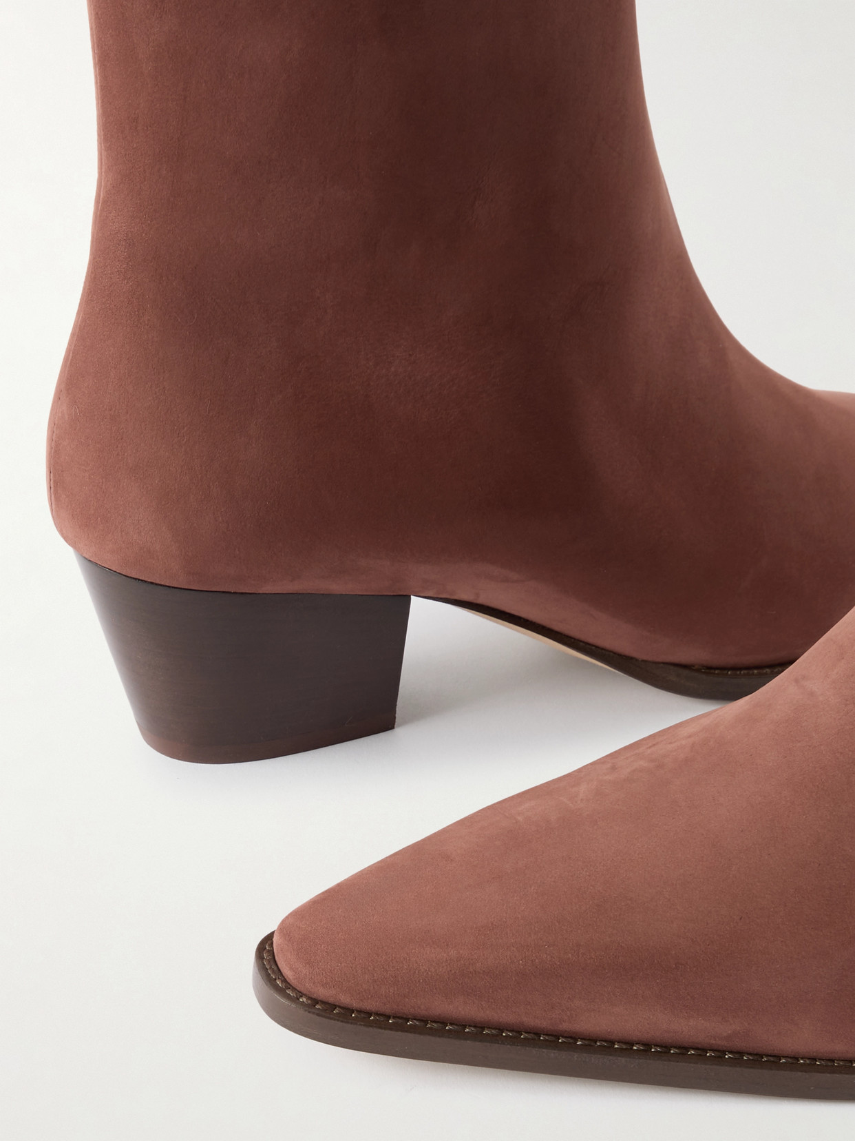Manolo Blahnik Aliera 50 Nubuck Ankle Boots In Brown