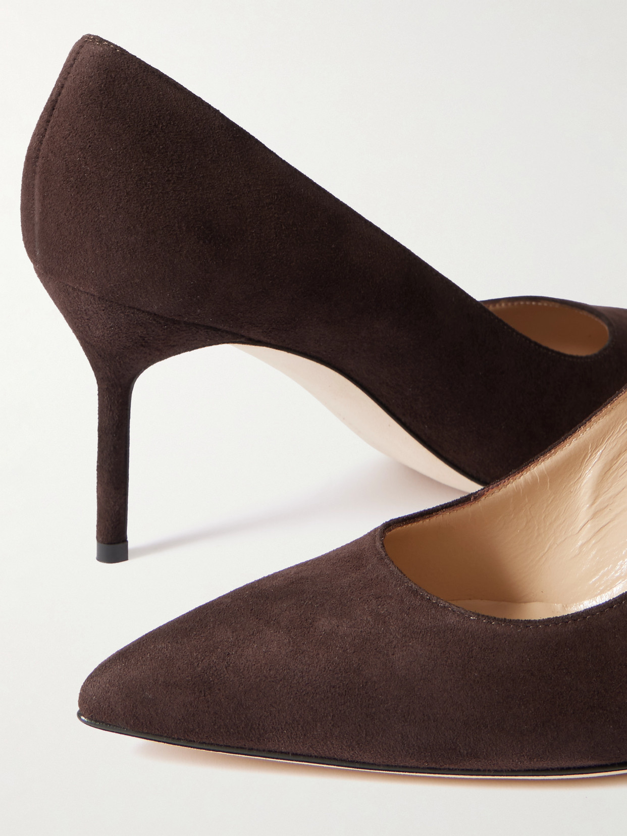 Manolo Blahnik Bb 70 Suede Pumps In Brown