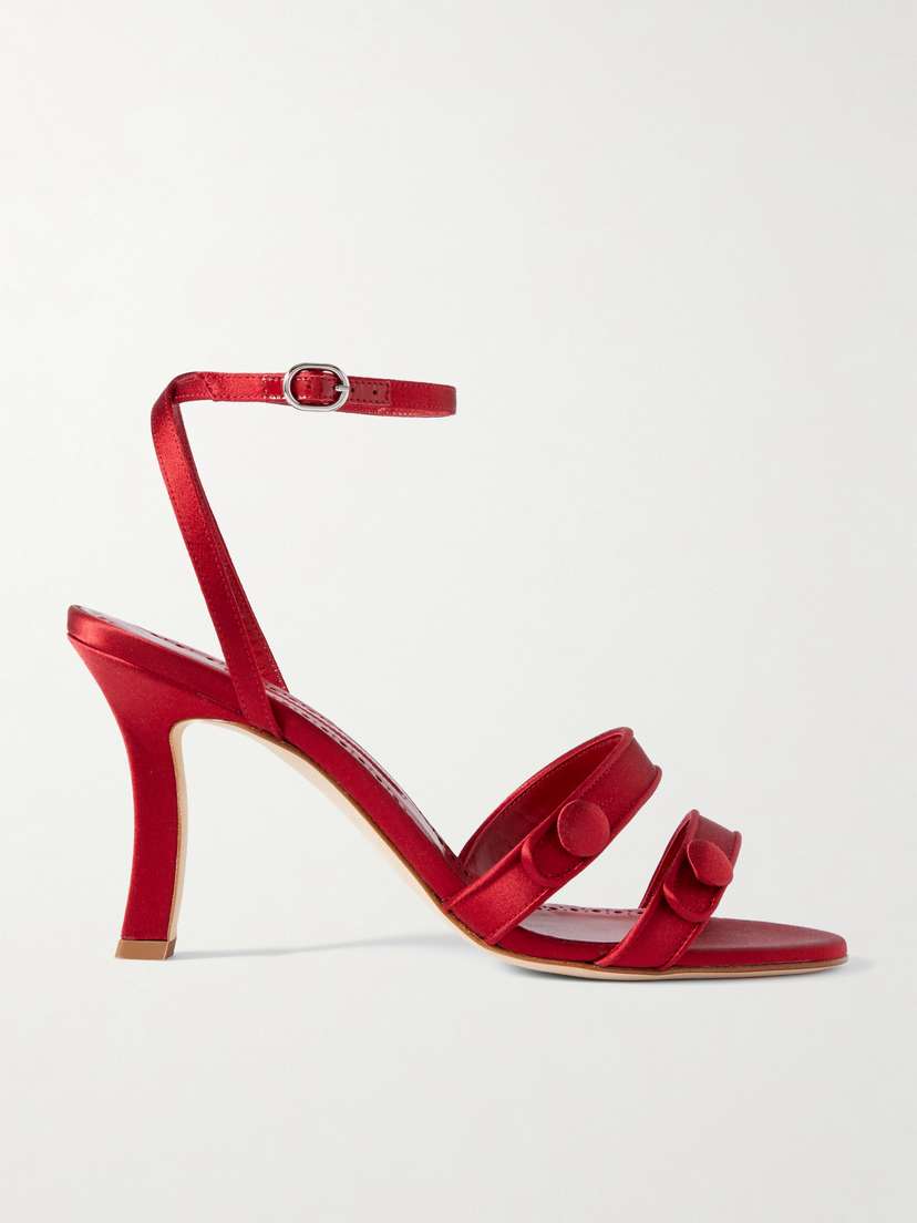 Manolo Blahnik Neusita 90 Satin Sandals