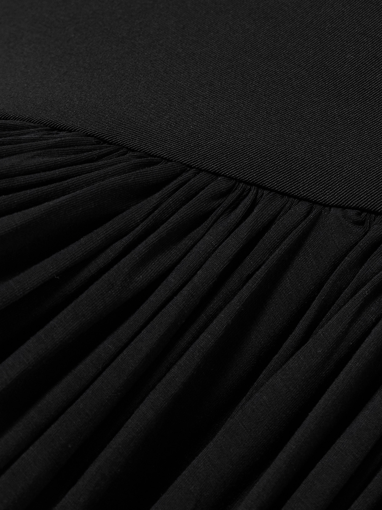 Abadia One-shoulder Asymmetric Draped Jersey-trimmed Stretch-bamboo Maxi Dress In Black