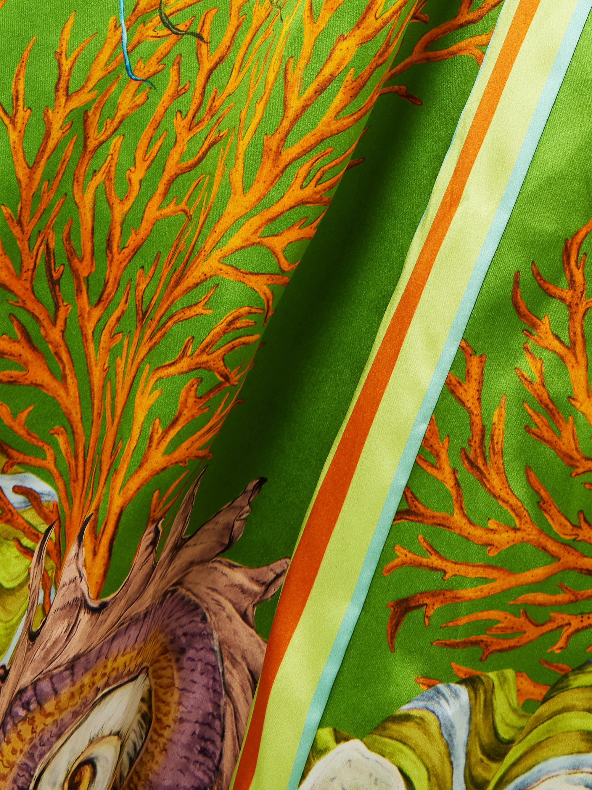 Alémais + Sam Pauletto Aquatica printed silk-satin wide-leg pants