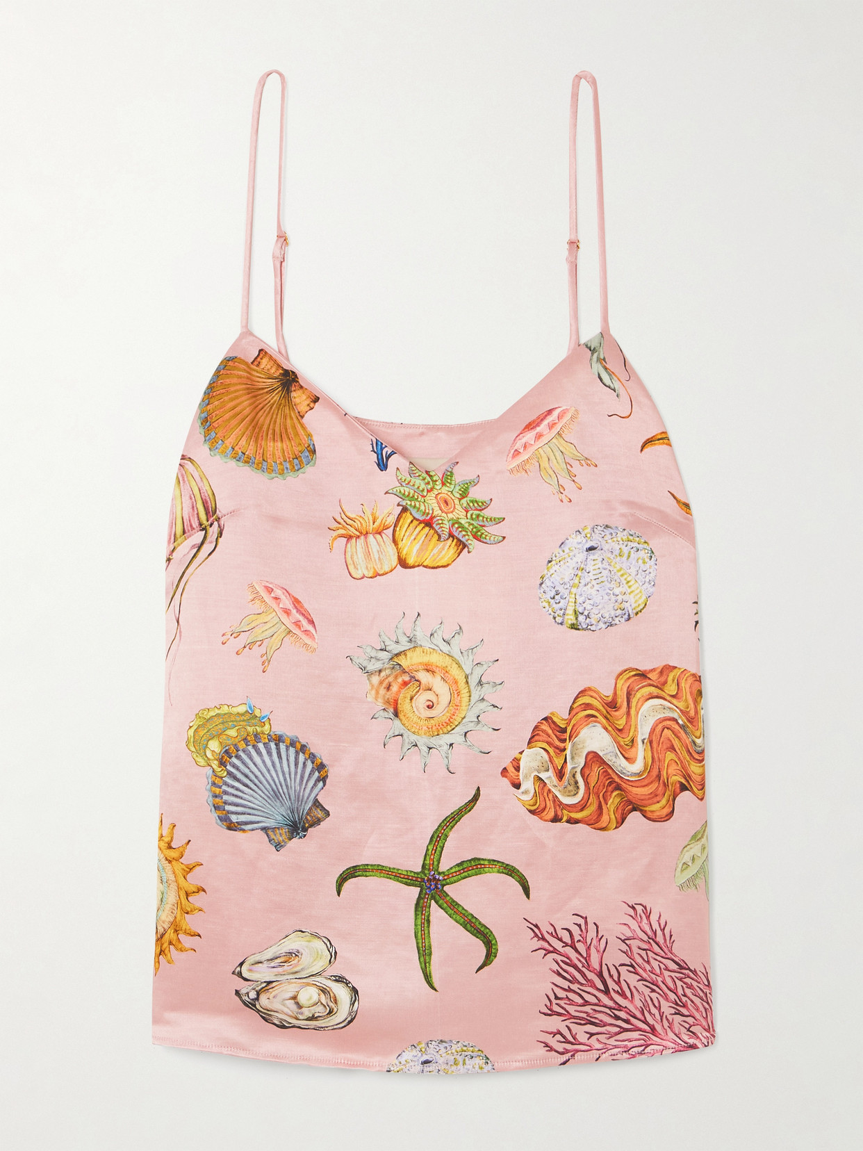 Alemais + Sam Pauletto Nereids Printed Hemp And Silk-blend Camisole