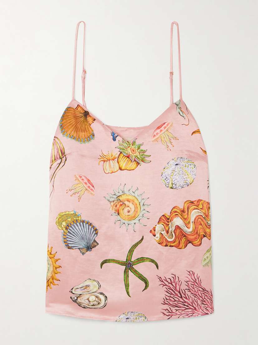 ALEMAIS + Sam Pauletto Nereids Printed Hemp And Silk-blend Camisole