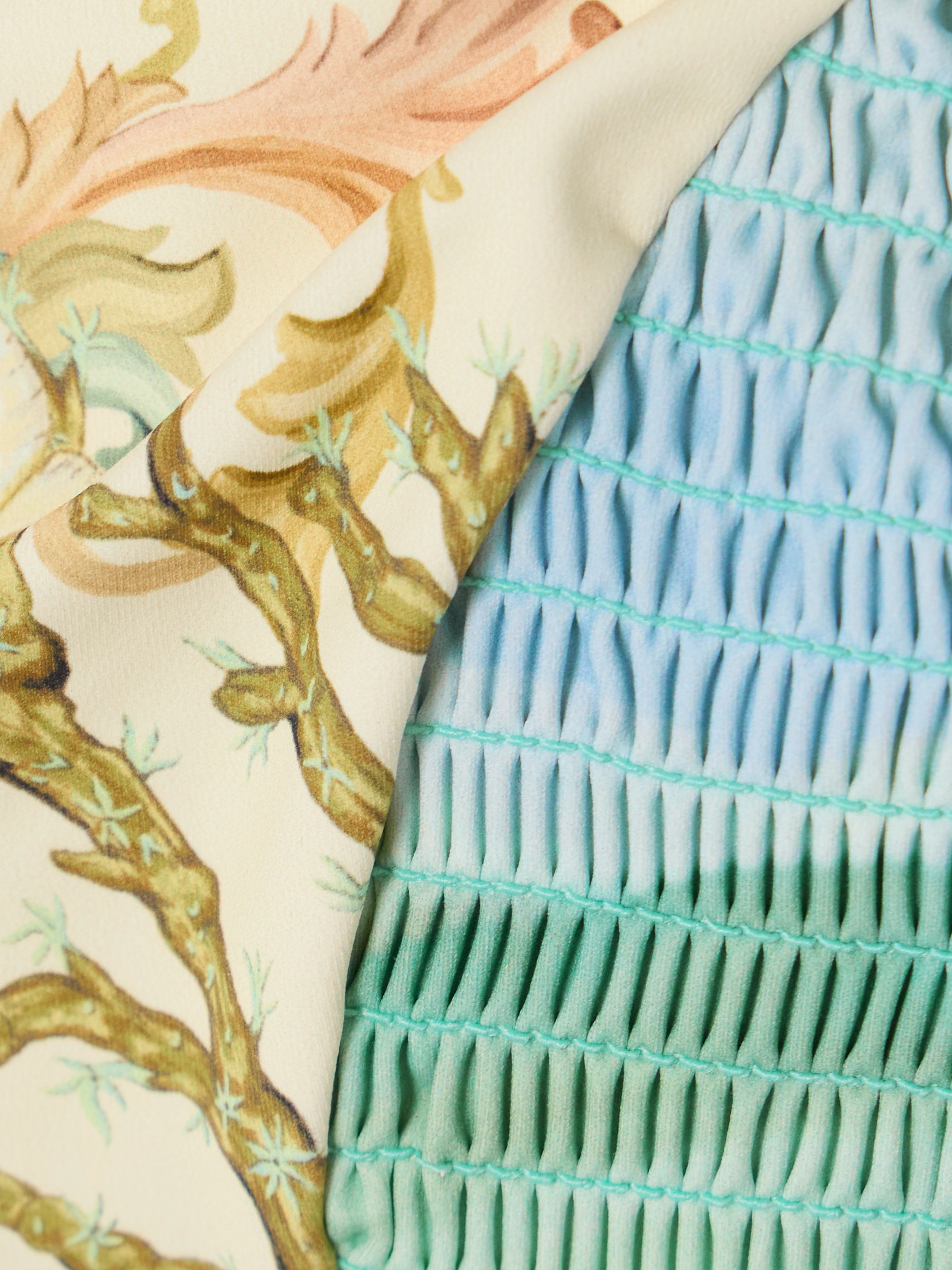 Alémais Emerald Cove shirred printed bikini top thumbnail