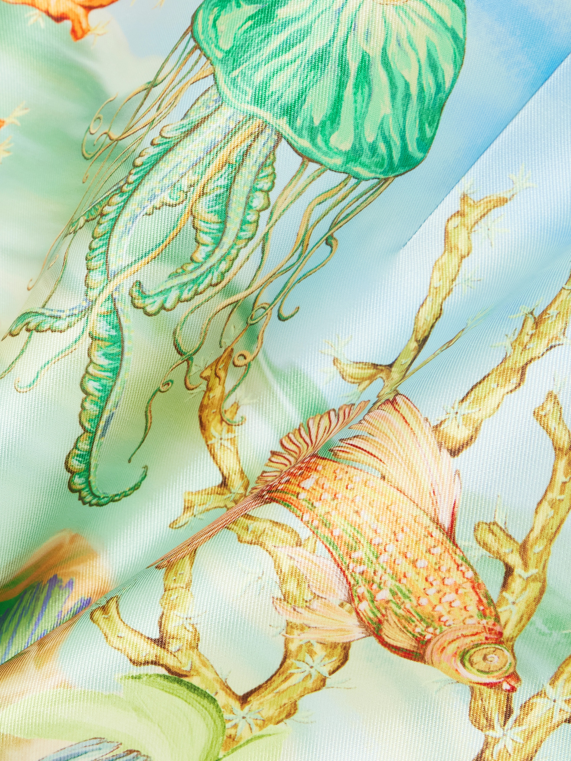Alémais + Sam Pauletto Emerald Cove off-the-shoulder gathered printed recycled Duchesse-satin mini dress