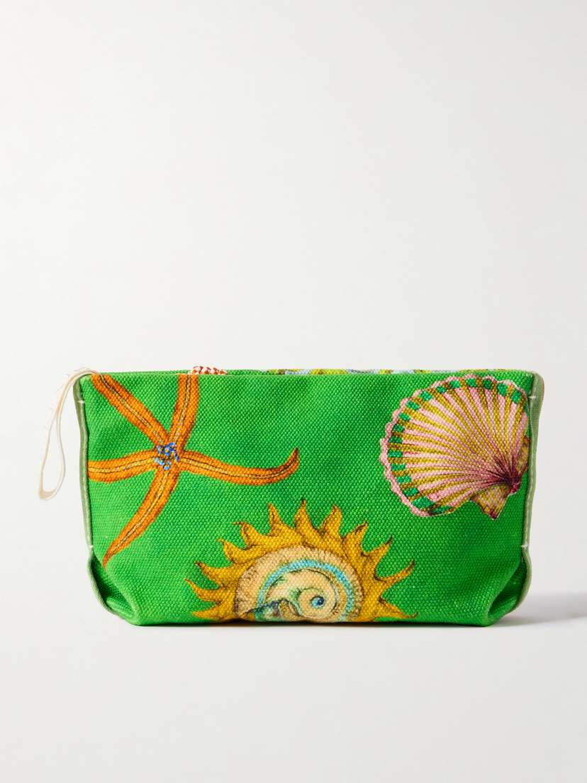 ALEMAIS + Sam Pauletto Aquatica Mini Printed Cotton-canvas Pouch