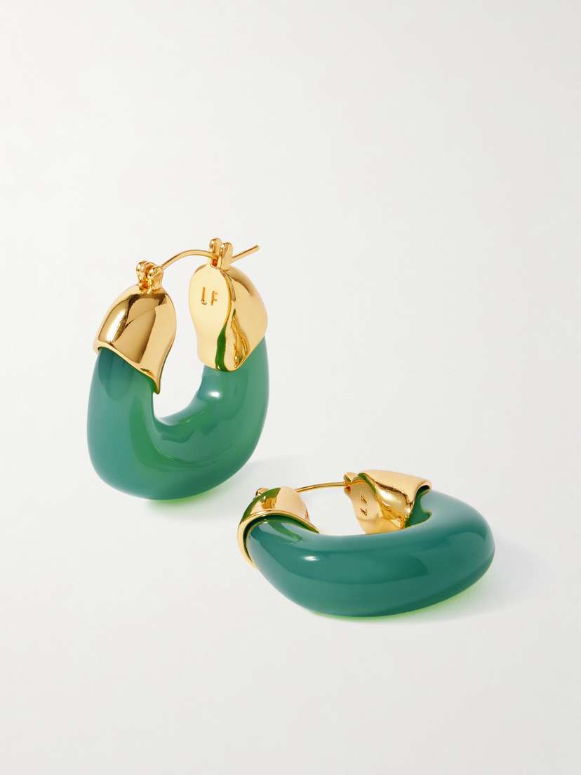 Lizzie Fortunato Mini Organic Gold-plated Resin Hoop Earrings