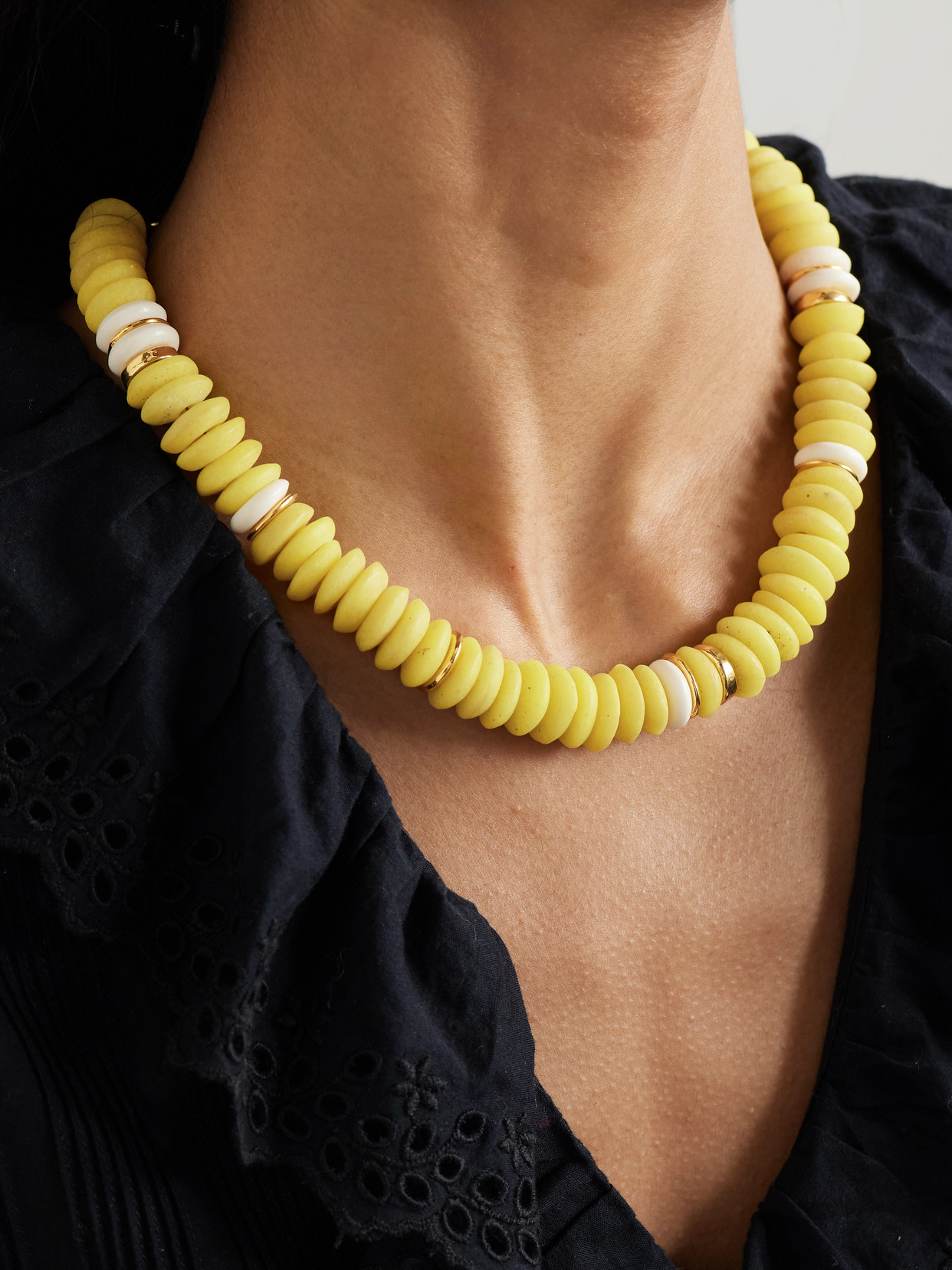 LIZZIE FORTUNATO LAGUNA GOLD-PLATED BEADED NECKLACE