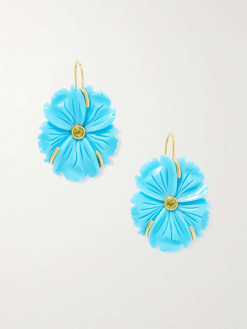 Lizzie Fortunato New Bloom Gold-plated, Resin And Crystal Earrings