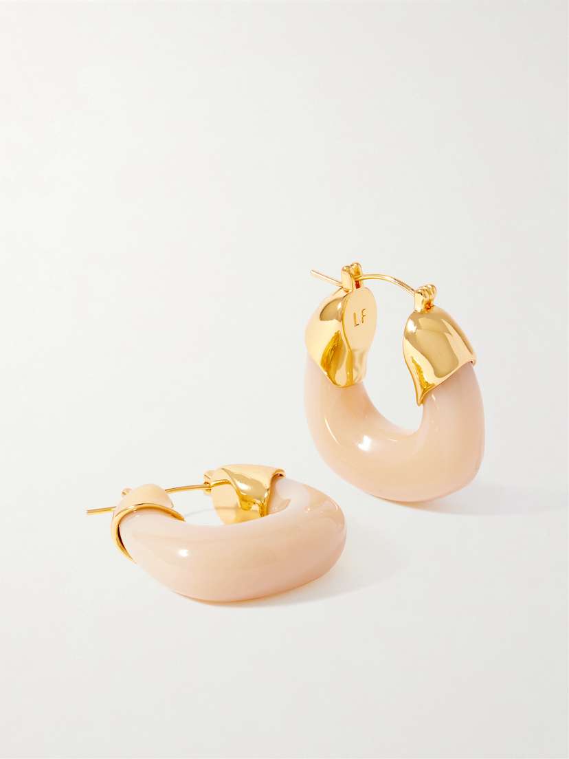 Lizzie Fortunato Mini Organic Gold-plated Resin Hoop Earrings