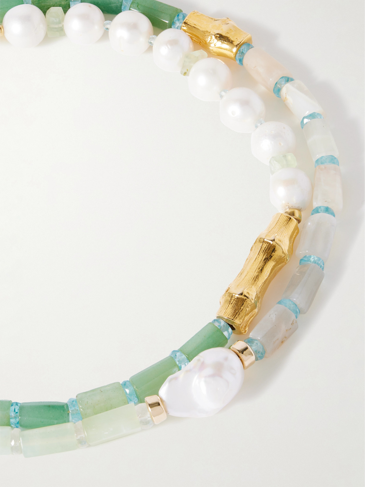 LIZZIE FORTUNATO CABANA GOLD-PLATED MULTI-STONE NECKLACE