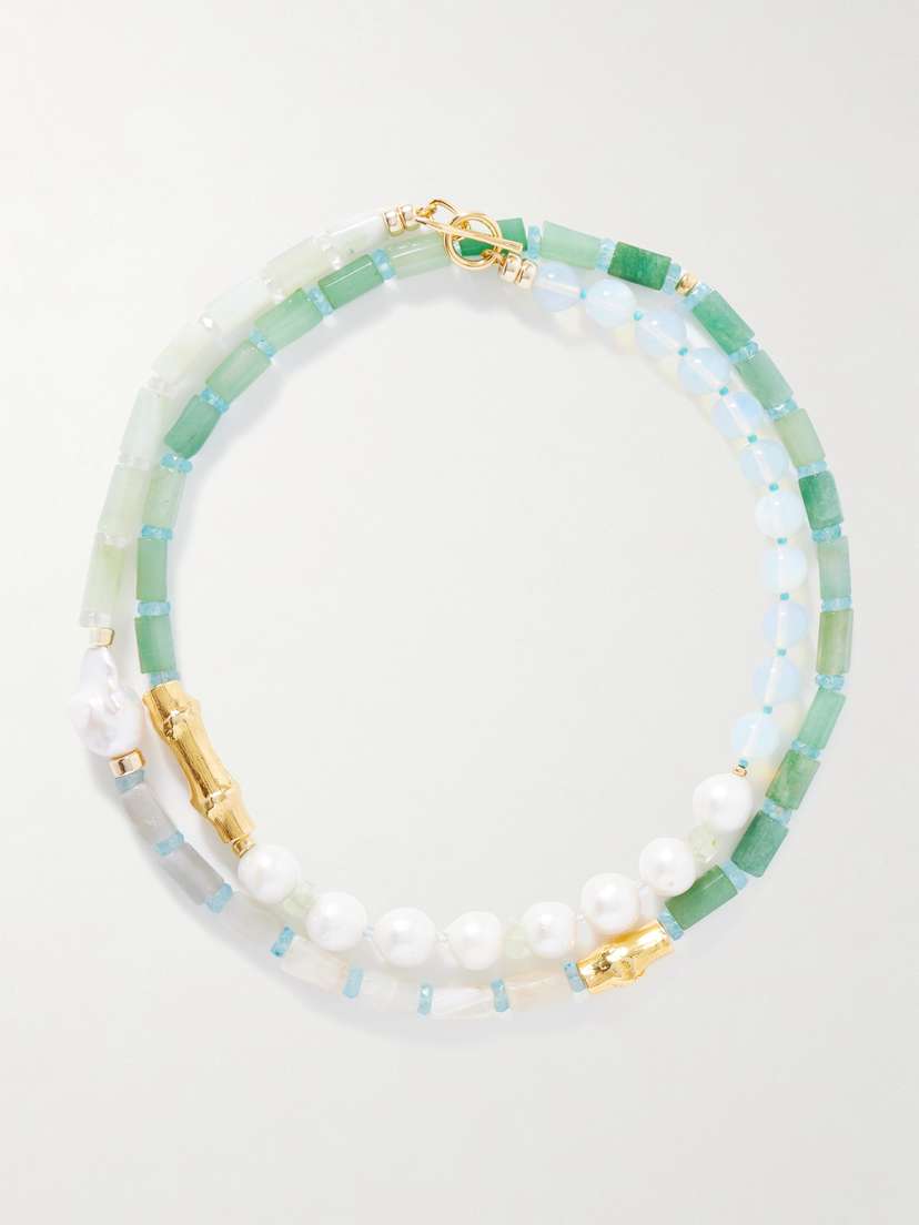 Lizzie Fortunato Cabana Gold-plated Multi-stone Necklace