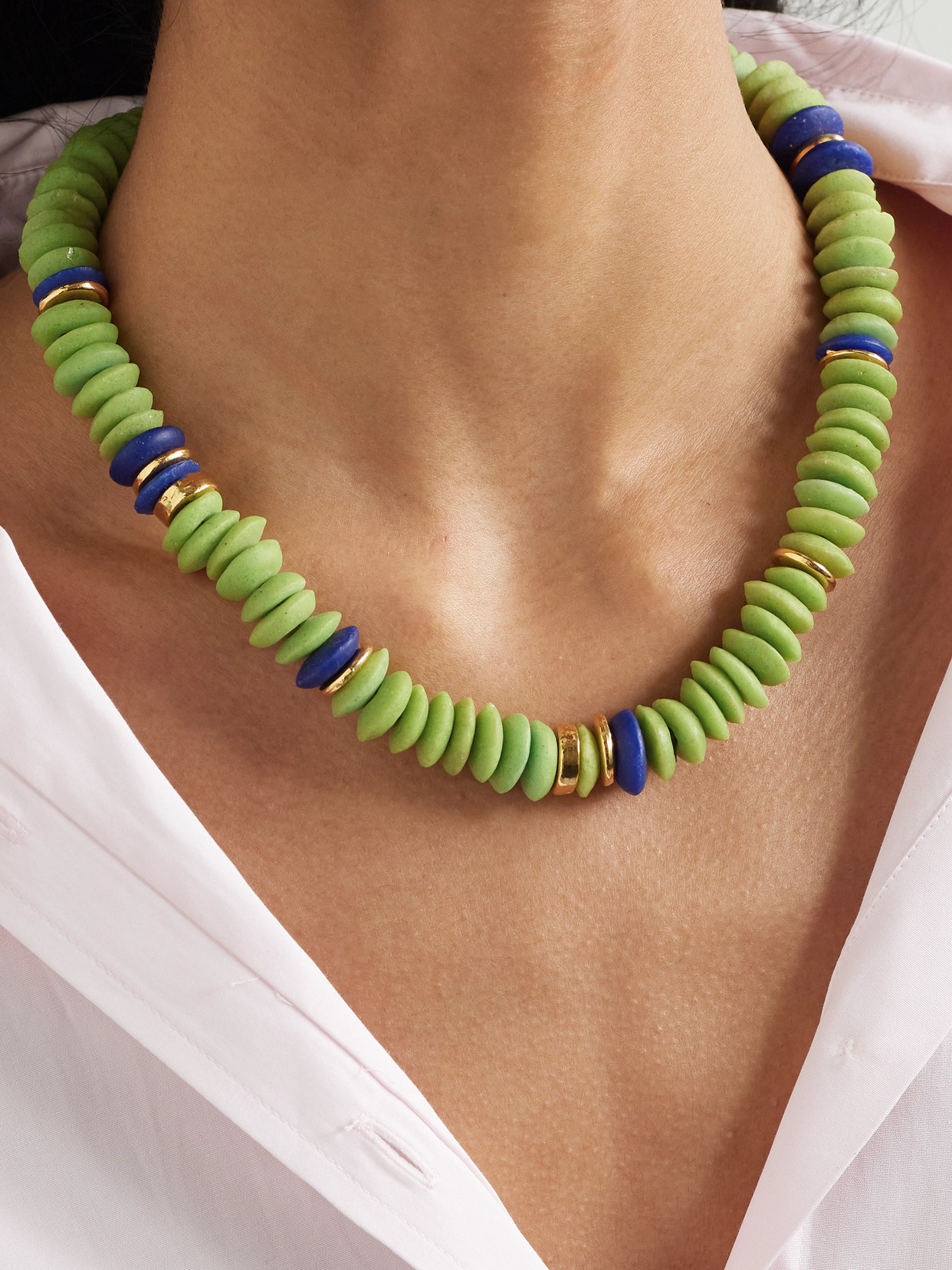 LIZZIE FORTUNATO LAGUNA GOLD-TONE BEADED NECKLACE