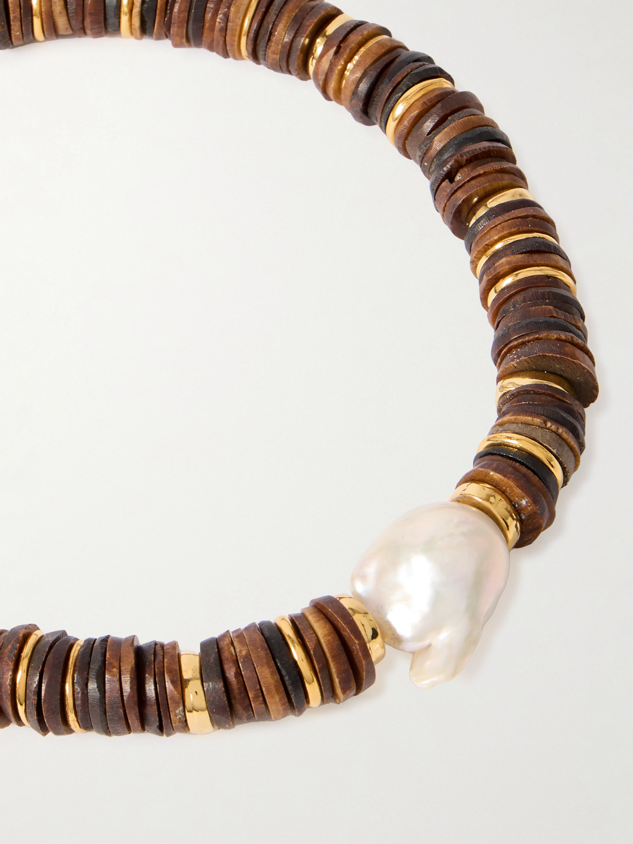 Lizzie Fortunato Bilbao Gold-plated, Bone And Pearl Necklace
