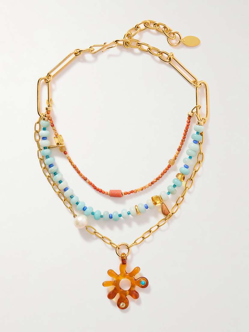 Lizzie Fortunato Sunburst Gold-plated Multi-stone Necklace