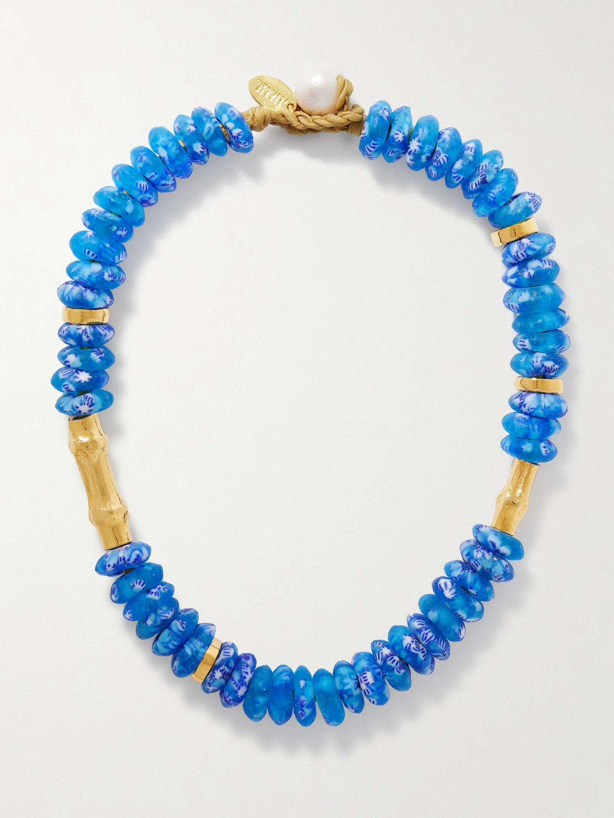 Lizzie Fortunato Toga Beach Gold-plated Pearl Beaded Necklace