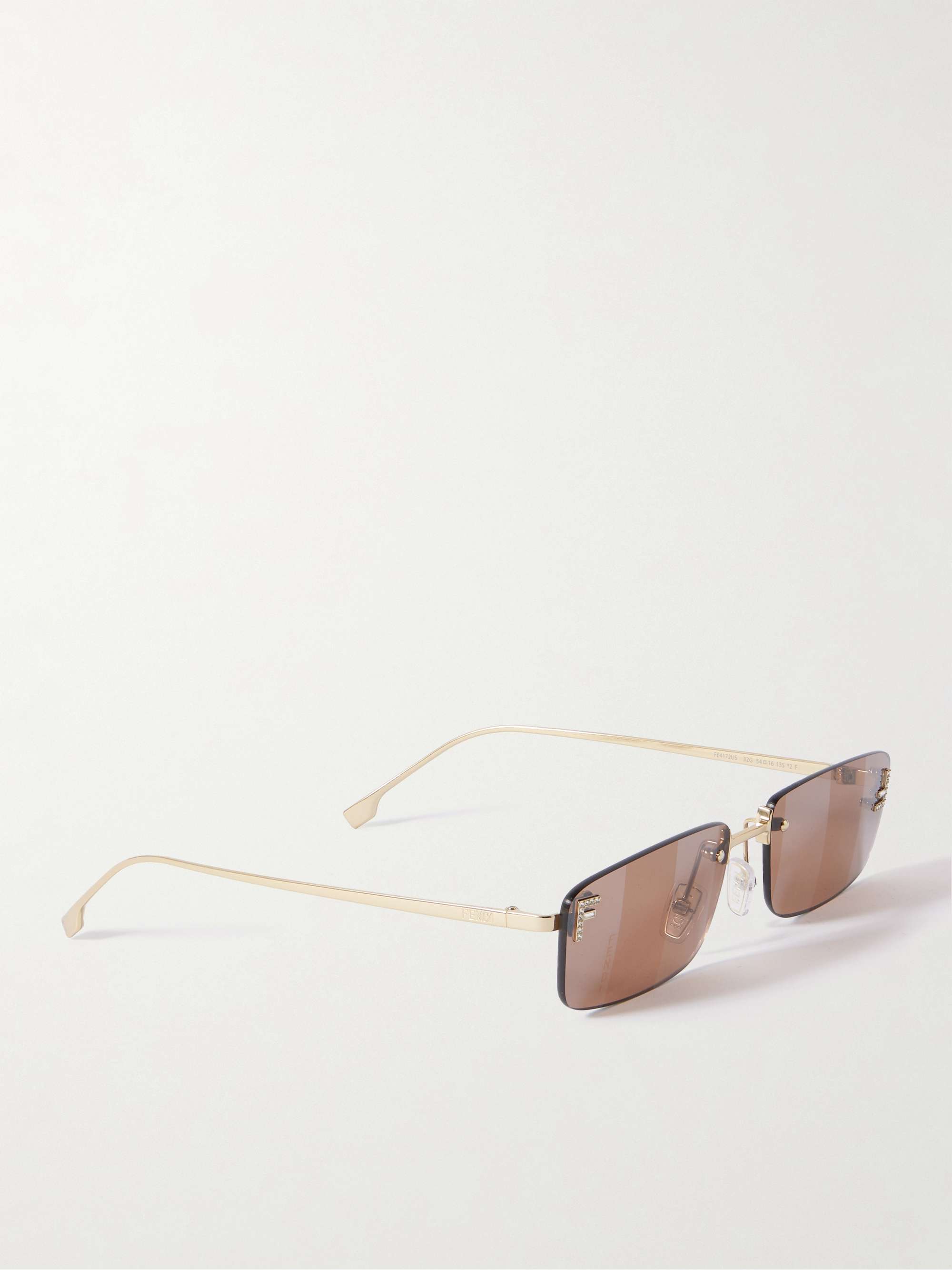 FENDI EYEWEAR Fendi First rectangular-frame crystal FENDI EYEWEAR Fendi First rectangular-frame crystal