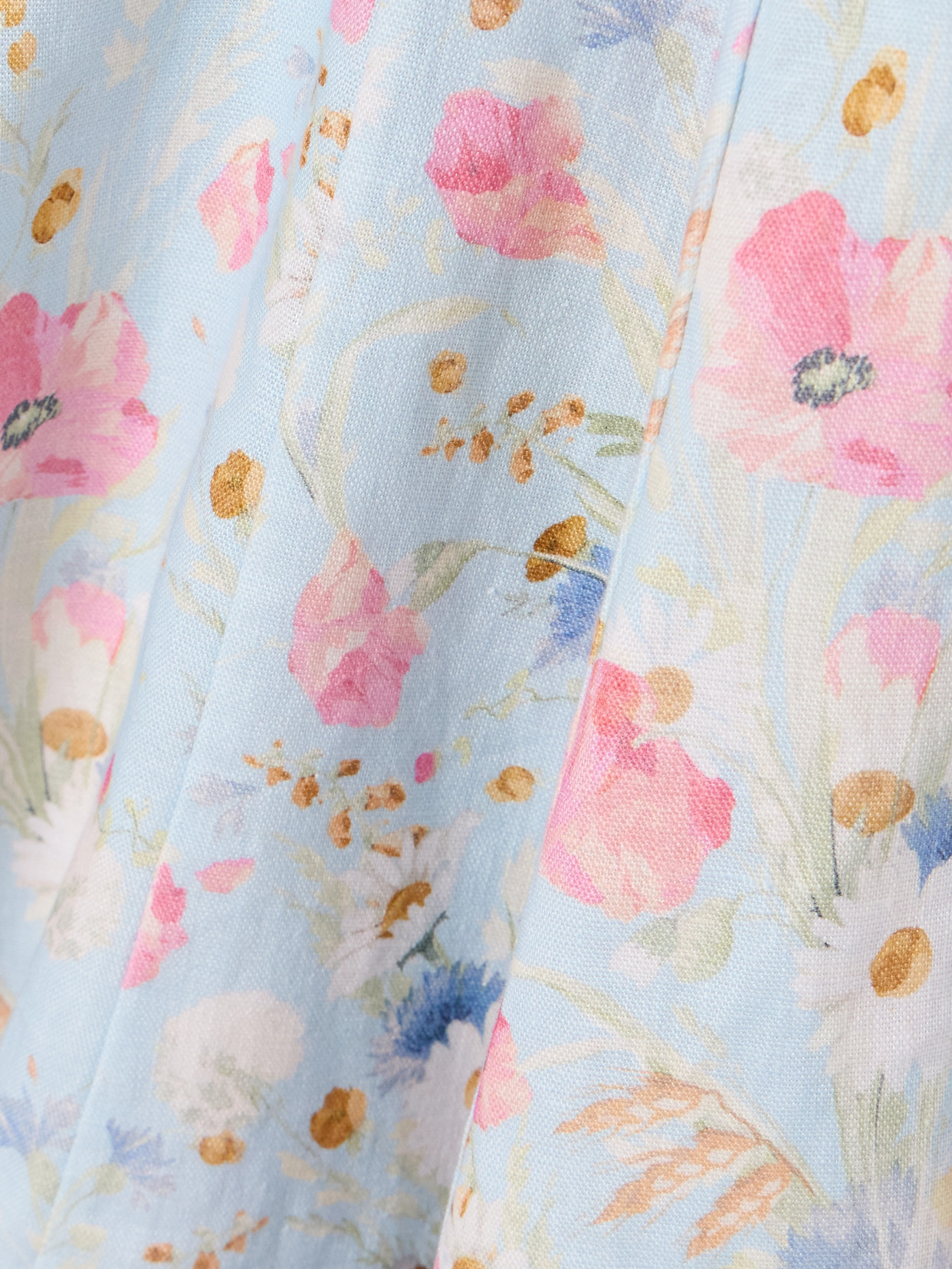 Zimmermann Lucky Lace-trimmed Floral-print Linen Mini Dress In Blue