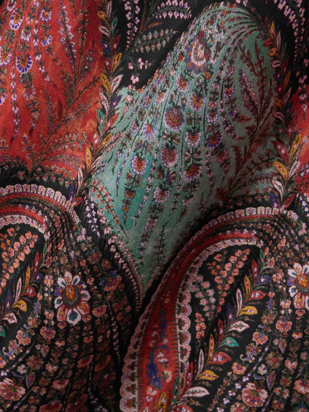 Zimmermann Rhiannon Ruffled Paisley-print Organic Silk Maxi Skirt In Black