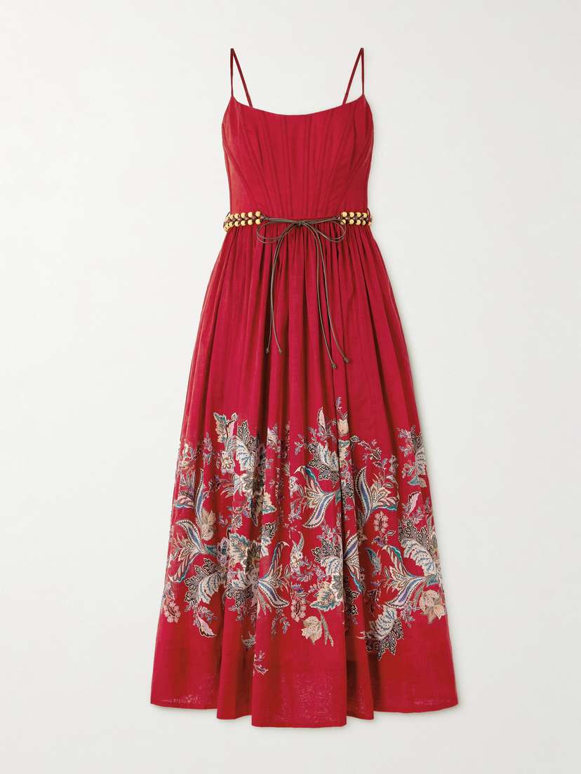 Zimmermann Rhiannon Belted Paisley-print Cotton-voile Midi Dress
