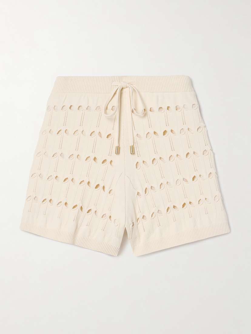 Zimmermann Rhiannon Cutout Pointelle-knit Shorts