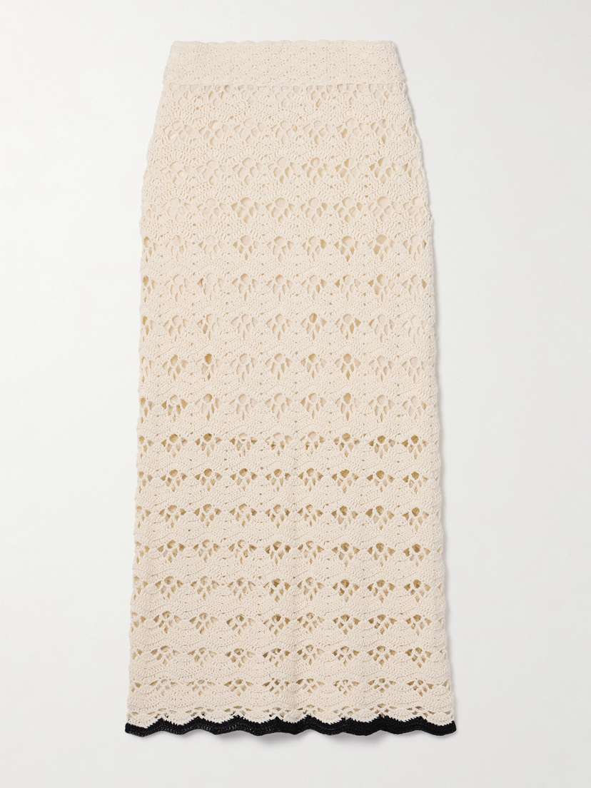 Zimmermann Rhiannon Crocheted Cotton Midi Skirt