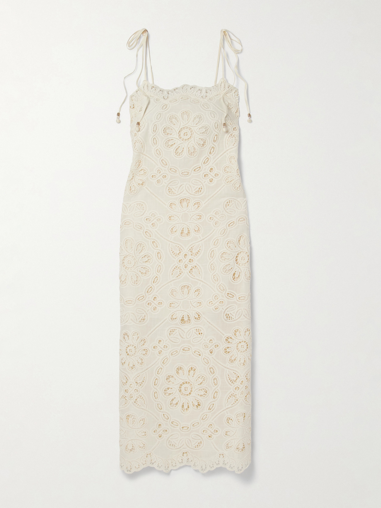 Zimmermann Rhiannon Guipure Lace-trimmed Voile Midi Dress