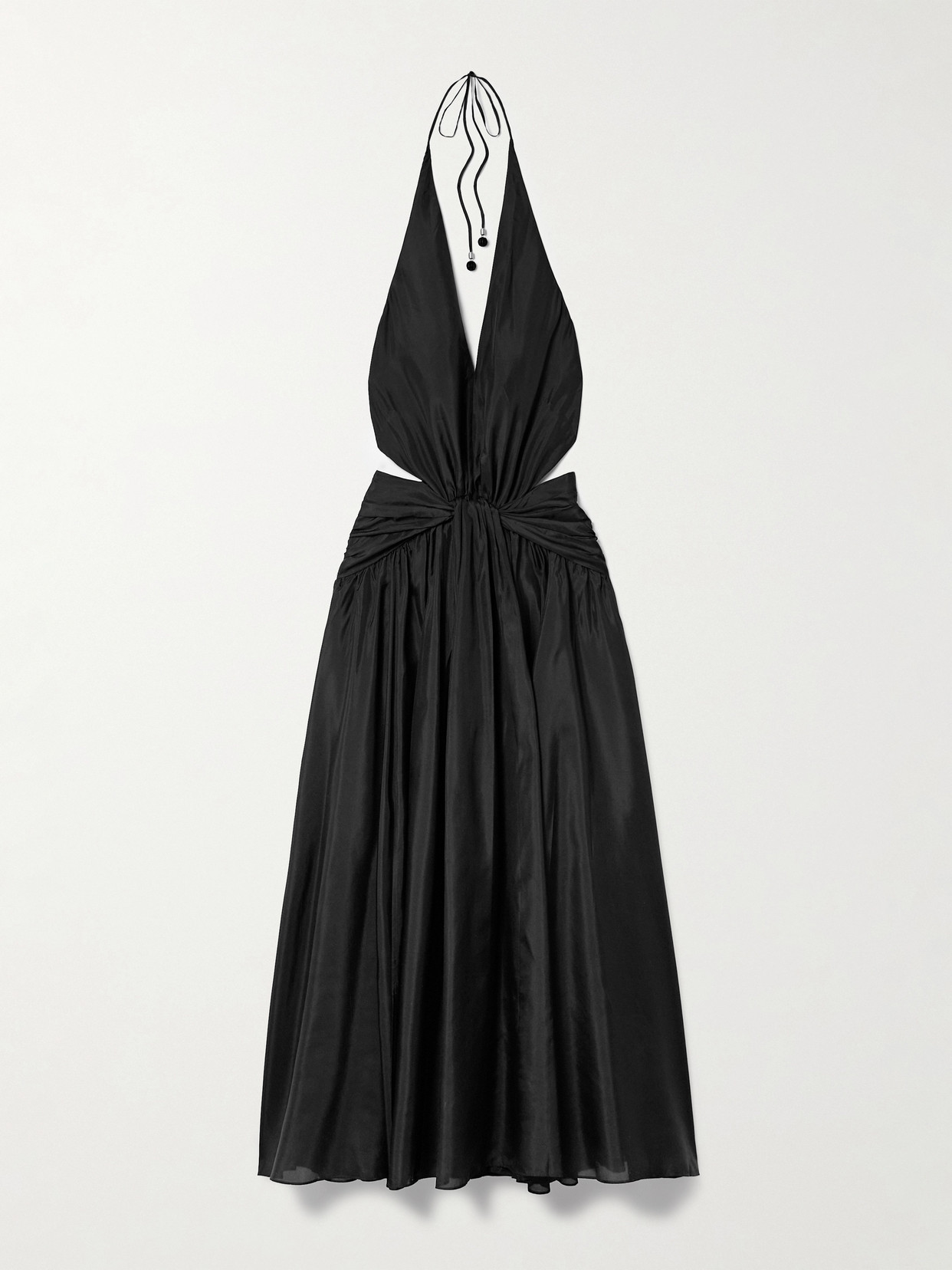 Zimmermann - Rhiannon Open-back Draped Organic Silk Halterneck Maxi Dress - Black