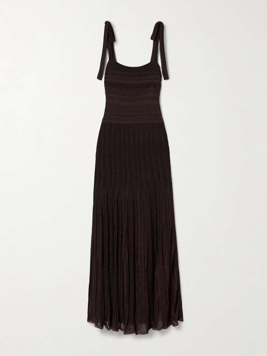 lucky metallic ribbed stretch-knit maxi dress