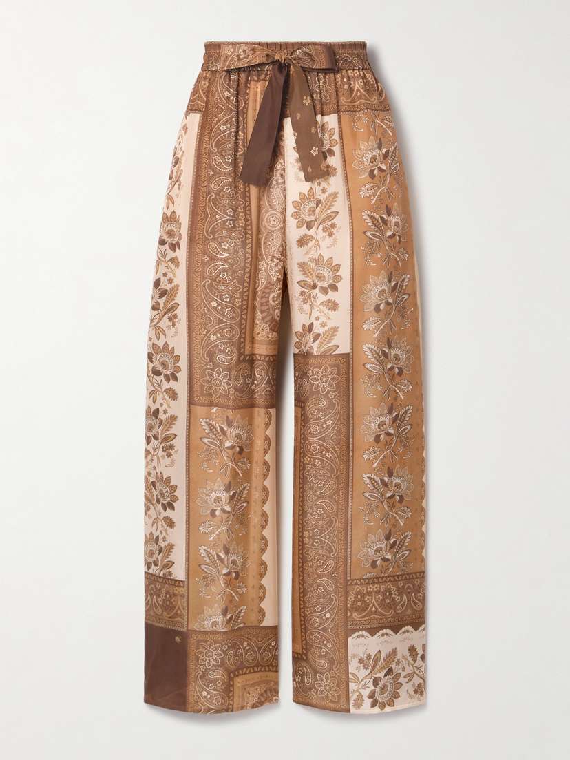 Zimmermann Lucky Printed Silk Wide-leg Pants