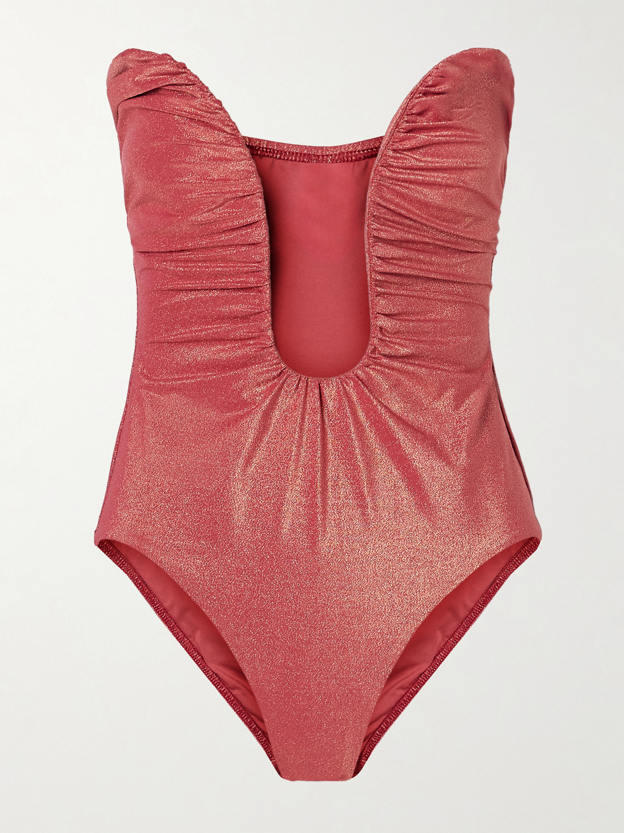 Zimmermann Rhiannon Metallic Strapless Swimsuit