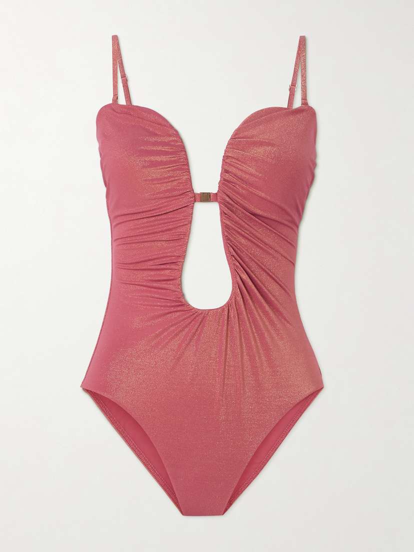 Zimmermann Rhiannon Metallic Strapless Swimsuit
