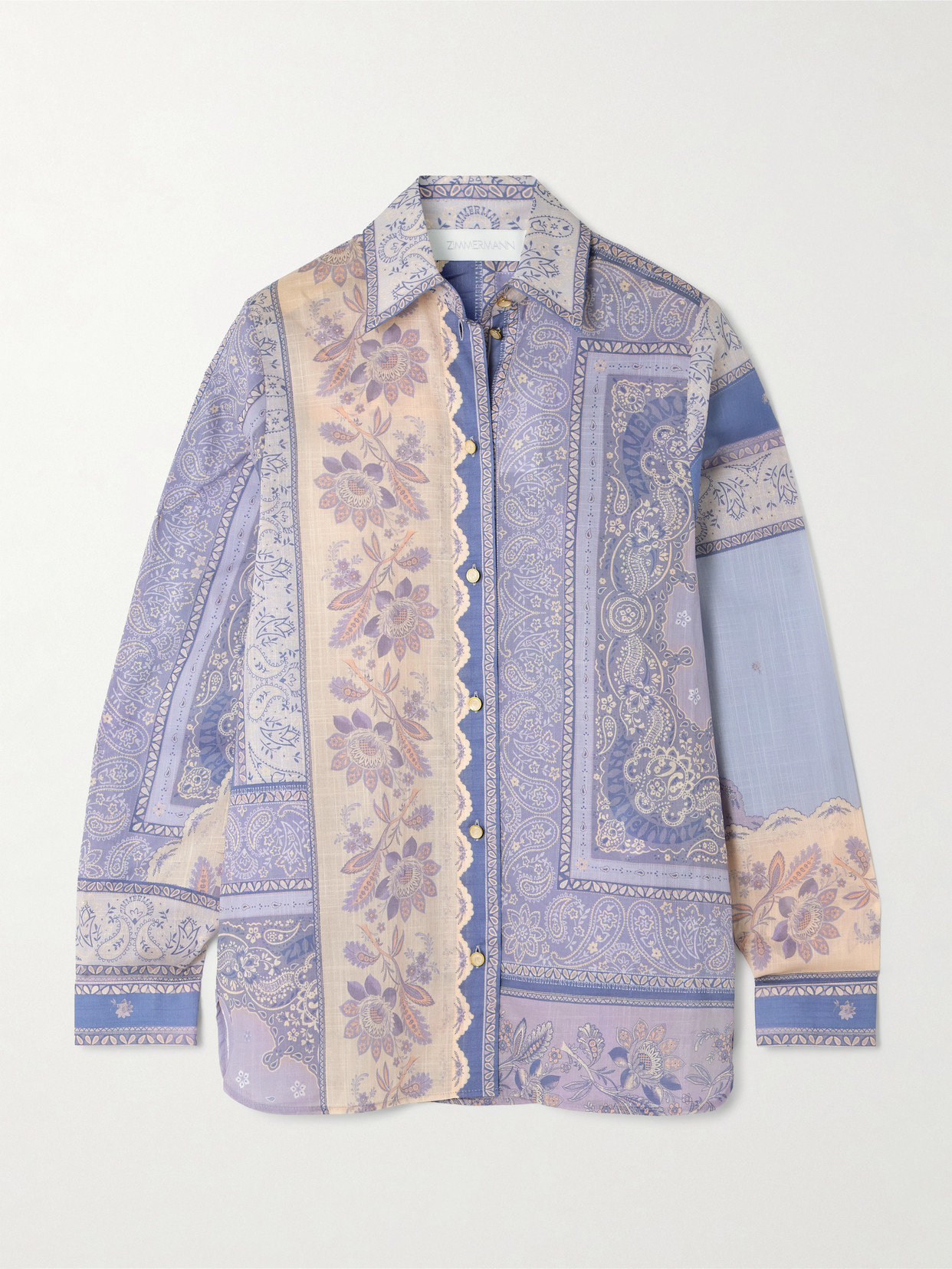 Zimmermann Lucky Bandana-print Cotton-voile Shirt