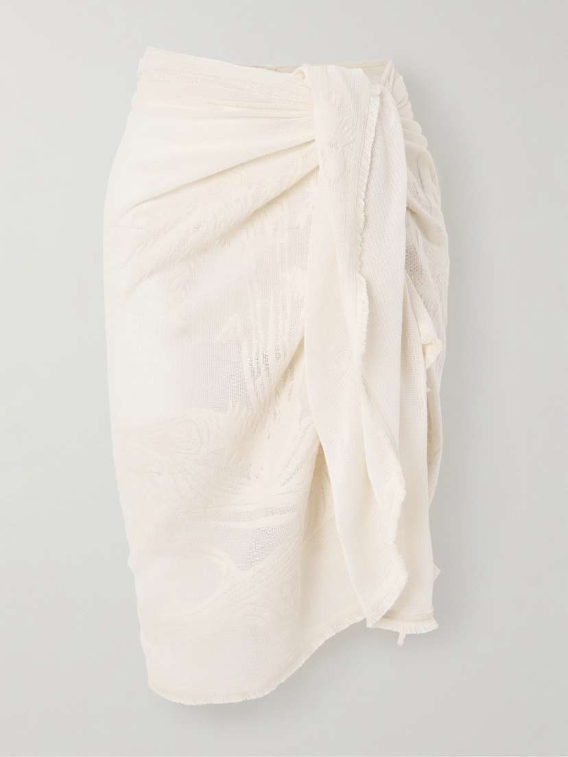 Zimmermann Embroidered Frayed Cotton-gauze Pareo