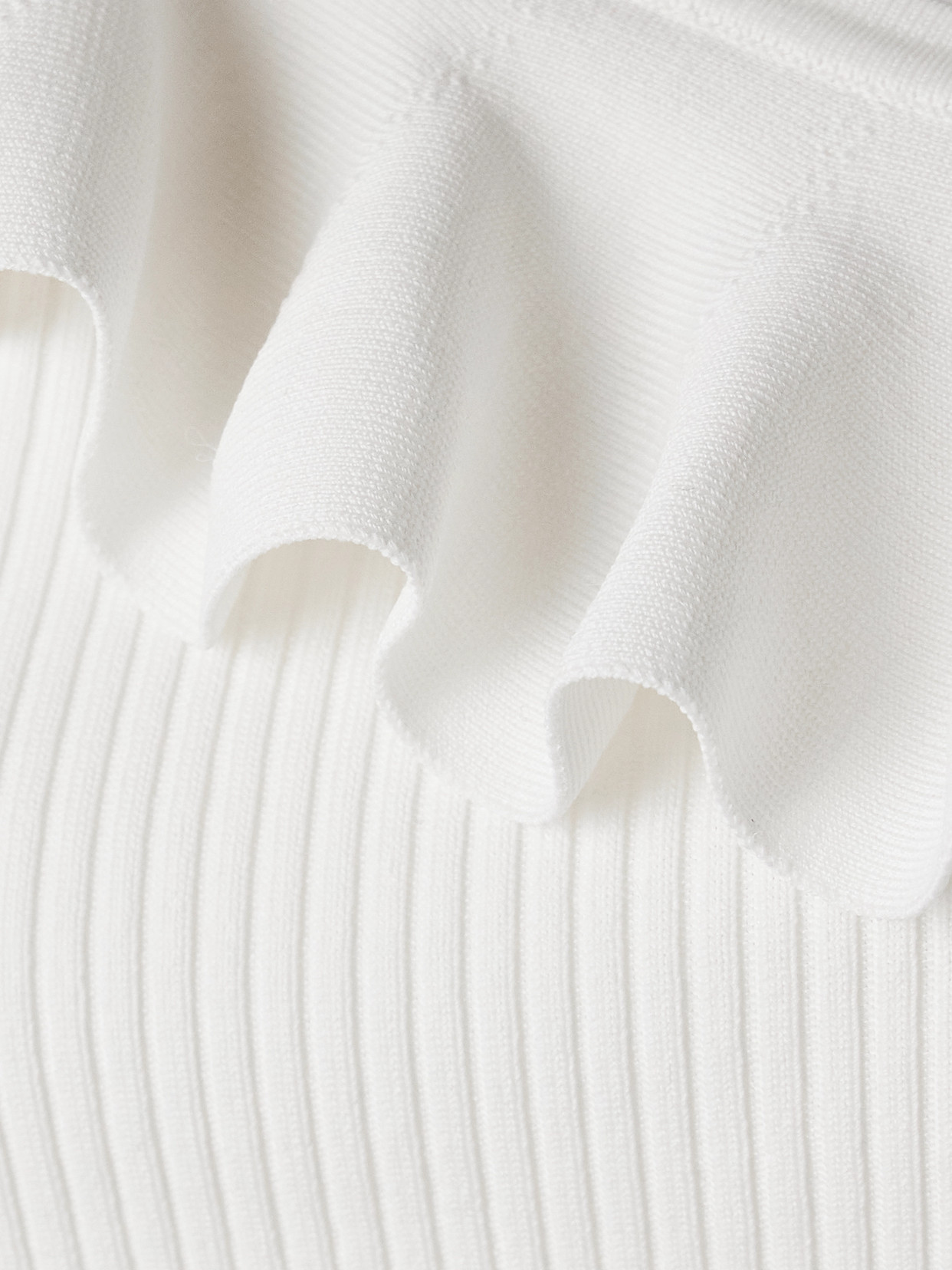 Zimmermann Rhiannon One-shoulder Ruffled Ribbed-knit Top In Ivory