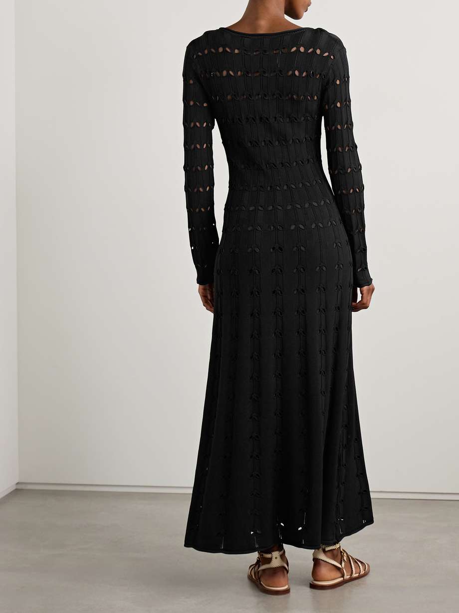 rhiannon pointelle-knit maxi dress