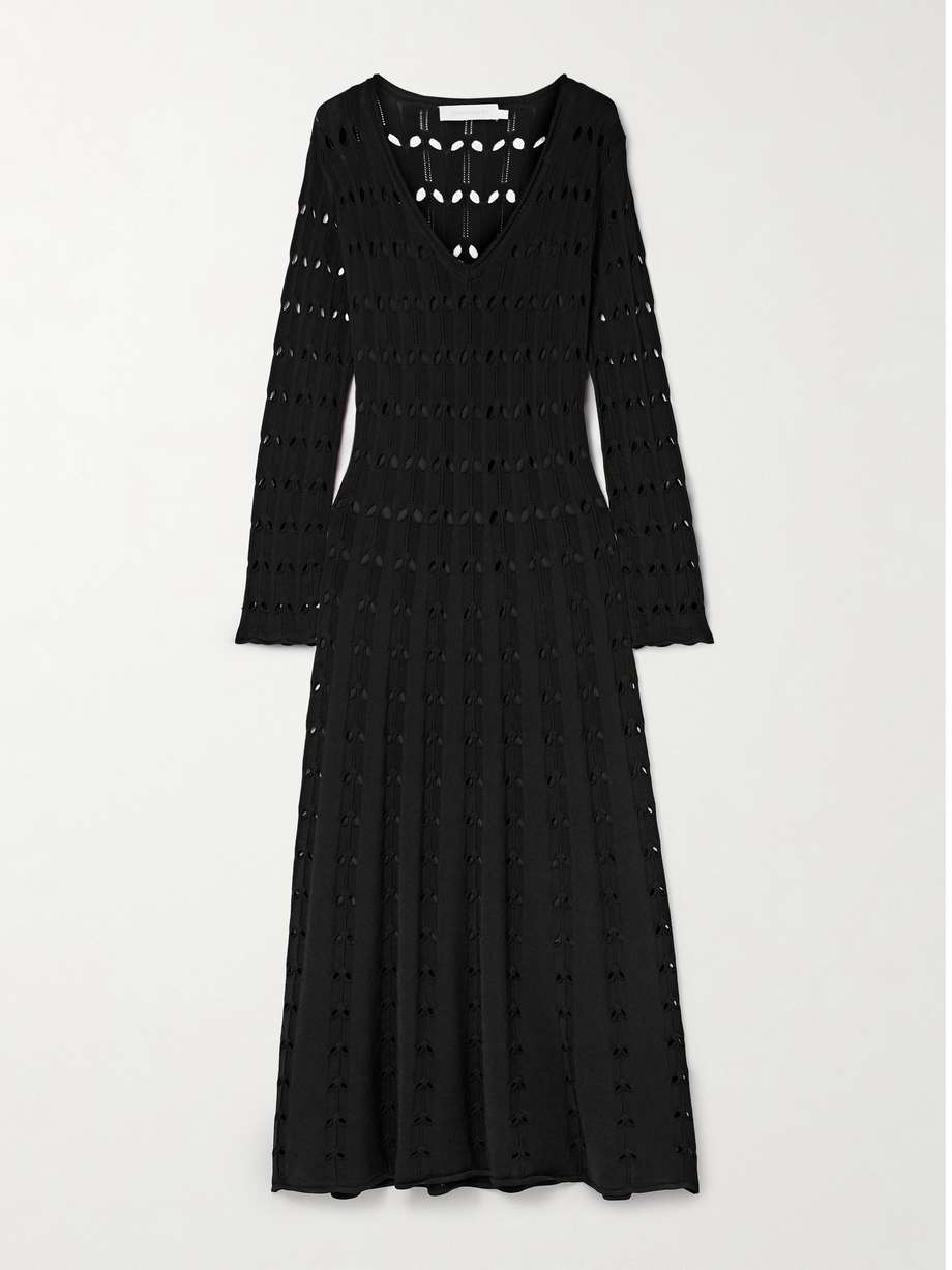 rhiannon pointelle-knit maxi dress