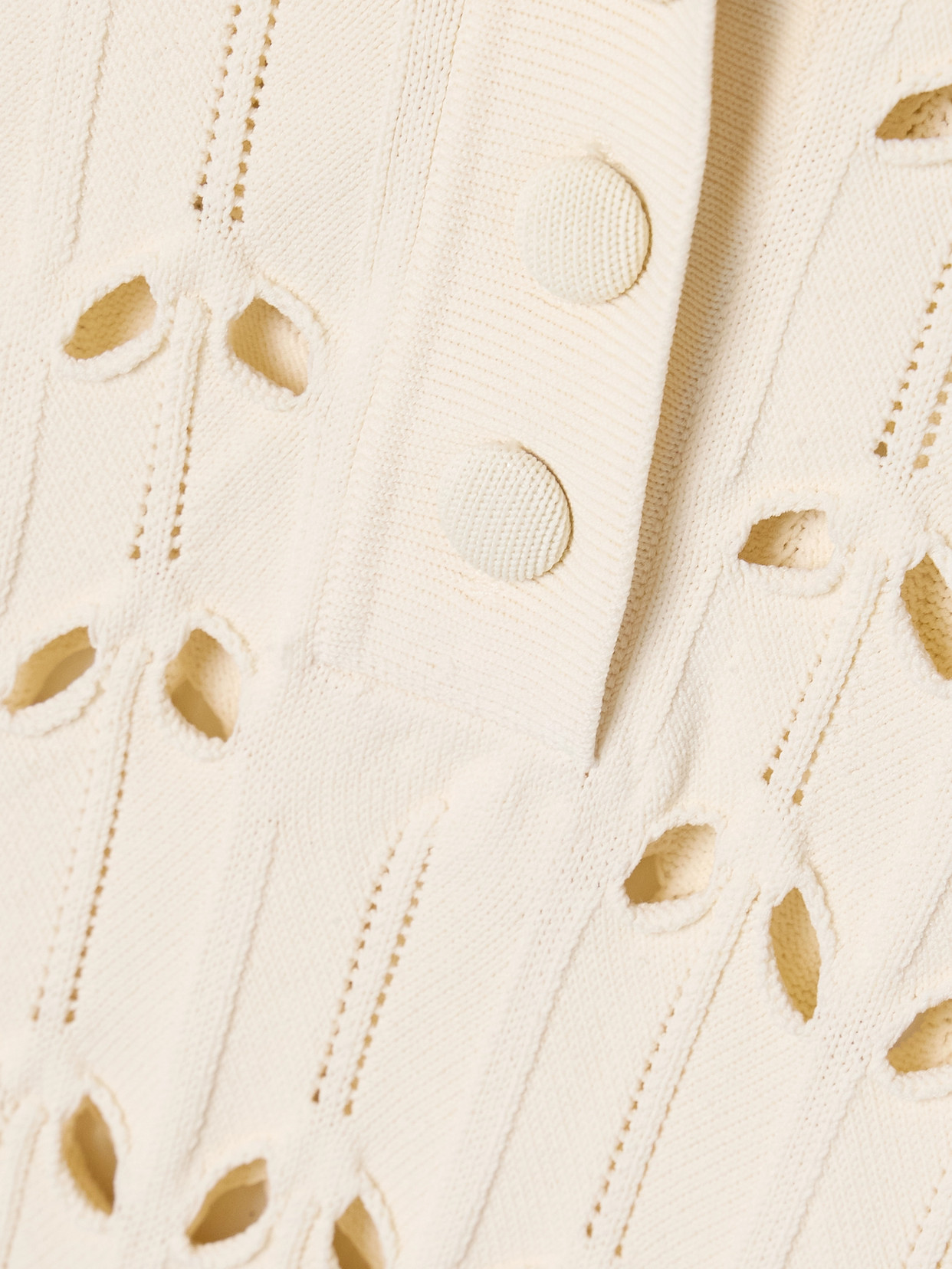 Zimmermann Rhiannon Cutout Pointelle-knit Polo Shirt In Cream