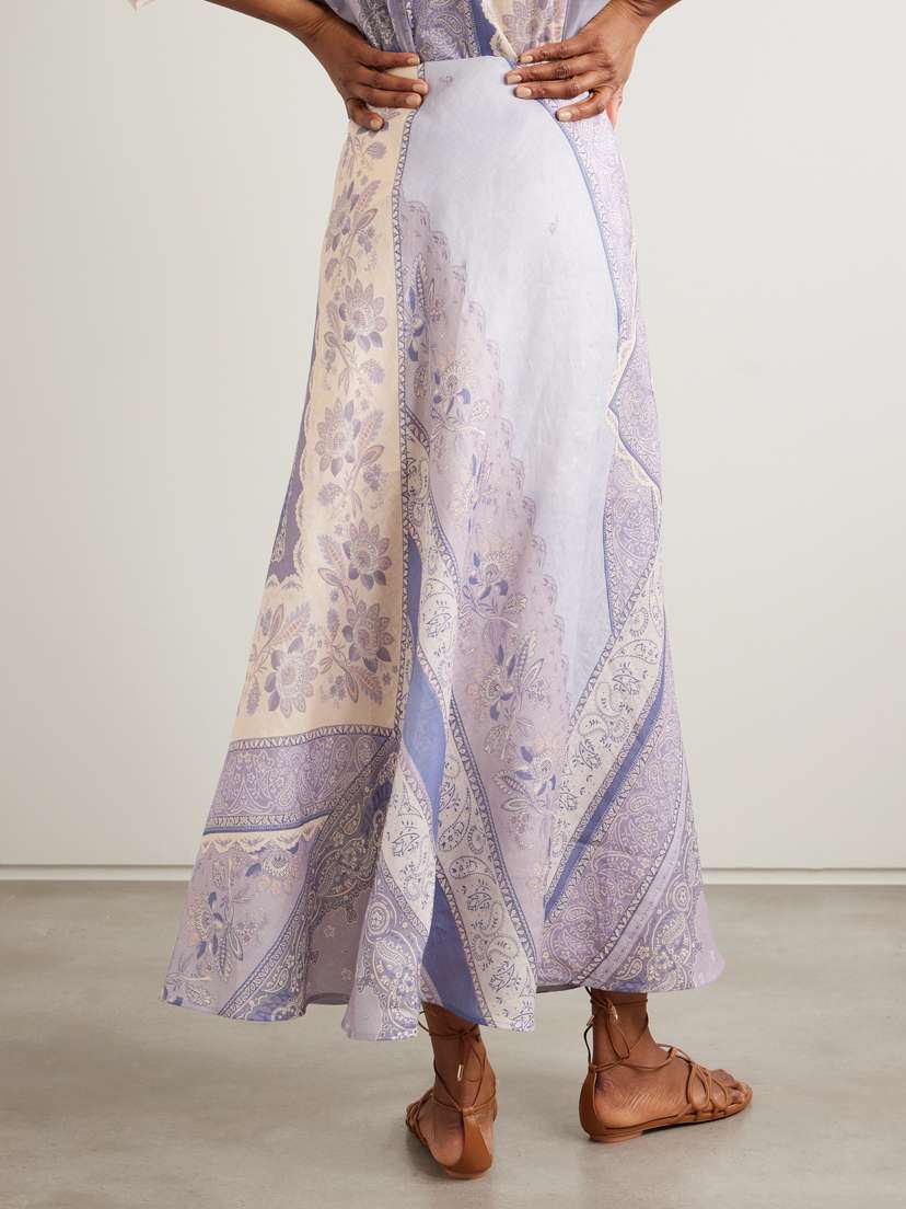 Lucky Bandana-print Linen Maxi Skirt | Image | 2