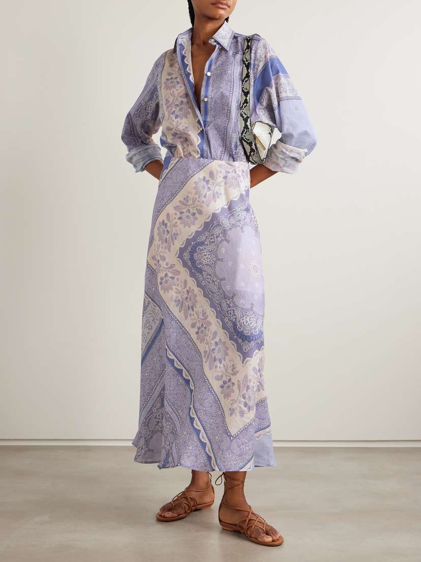 Lucky Bandana-print Linen Maxi Skirt | Image | 1